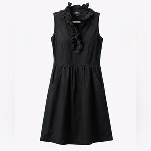 ABS Sleeveless black ruffle neck mini dress excellent condition size 2 so pretty